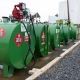 Green on-site fuel tanks containing diesel