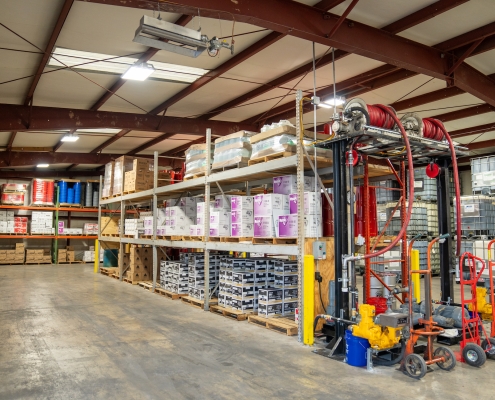 Hutchens warehouse with motor oils, lubricants, DEF and more